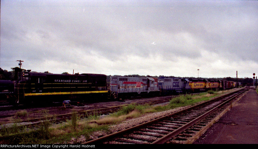 CSX 1950 sits with a variety of other locos